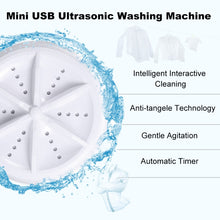 Load image into Gallery viewer, Portable Mini Washing Machine Ultrasonic Turbine Clothes Mini Washer with USB Cable Convenient for Travel, 3 in 1, 2 in 1