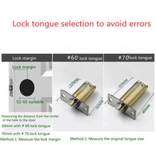 Load image into Gallery viewer, Ball Lock Indoor Bedroom Door Ball Lock Stainless Steel Bathroom Door Lock, Center Distance 60mm, Center Distance 70mm