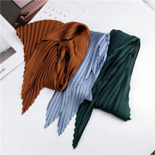 Load image into Gallery viewer, Ladies Retro Style Pleated Diamond Square Scarf Silk Scarf, Length: 70cm