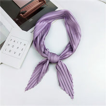 Load image into Gallery viewer, Ladies Retro Style Pleated Diamond Square Scarf Silk Scarf, Length: 70cm