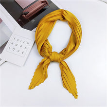 Load image into Gallery viewer, Ladies Retro Style Pleated Diamond Square Scarf Silk Scarf, Length: 70cm