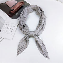 Load image into Gallery viewer, Ladies Retro Style Pleated Diamond Square Scarf Silk Scarf, Length: 70cm