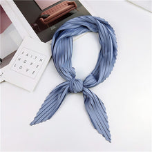 Load image into Gallery viewer, Ladies Retro Style Pleated Diamond Square Scarf Silk Scarf, Length: 70cm