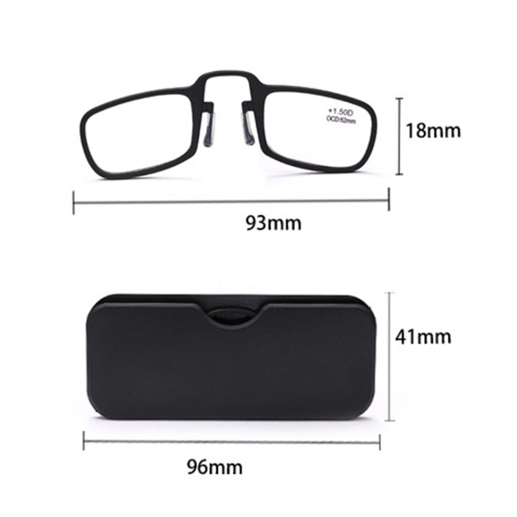 2 PCS TR90 Pince-nez Reading Glasses Presbyopic Glasses with Portable Box