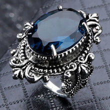 Load image into Gallery viewer, Vintage Goose Egg-shaped Sea Blue Topaz Ring, 10, 6, 7, 8, 9