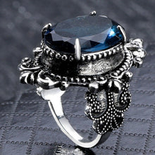 Load image into Gallery viewer, Vintage Goose Egg-shaped Sea Blue Topaz Ring, 10, 6, 7, 8, 9