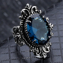 Load image into Gallery viewer, Vintage Goose Egg-shaped Sea Blue Topaz Ring, 10, 6, 7, 8, 9