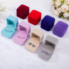 Load image into Gallery viewer, 3 PCS Wedding Jewelry Accessories Squre Velvet Jewelry Box Jewelry Display Case Gift Boxes Ring Earrings Box