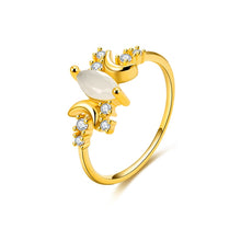 Load image into Gallery viewer, White Opal Ring Women Crystals Engagement Rings, 10, 11, 5, 6, 7, 8, 9