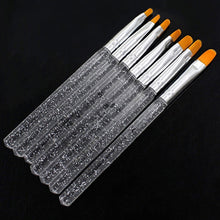 Load image into Gallery viewer, 7pcs /Set UV Gel Acrylic Crystal Design Builder Painting Nail Art Brush Pen Tool Set Crystal Painting Drawing Carving Pen Set