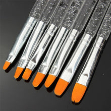Load image into Gallery viewer, 7pcs /Set UV Gel Acrylic Crystal Design Builder Painting Nail Art Brush Pen Tool Set Crystal Painting Drawing Carving Pen Set