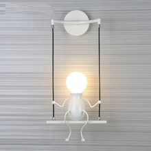 Load image into Gallery viewer, E27 LED Personality Creative Retro Wrought Iron Villain Wall Lamp without Bulb, White, Red, Black