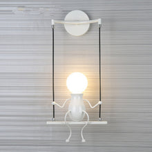 Load image into Gallery viewer, E27 LED Personality Creative Retro Wrought Iron Villain Wall Lamp without Bulb, White, Red, Black
