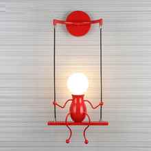 Load image into Gallery viewer, E27 LED Personality Creative Retro Wrought Iron Villain Wall Lamp without Bulb, White, Red, Black