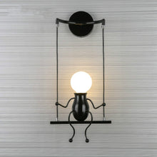 Load image into Gallery viewer, E27 LED Personality Creative Retro Wrought Iron Villain Wall Lamp without Bulb, White, Red, Black