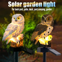 Load image into Gallery viewer, Solar Powered Owl Shape LED Night Light Garden Lawn Lamp, White, Brown