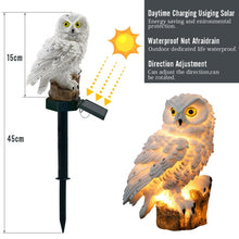 Load image into Gallery viewer, Solar Powered Owl Shape LED Night Light Garden Lawn Lamp, White, Brown