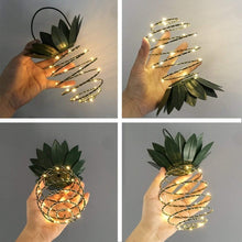 Load image into Gallery viewer, 30 LEDs Outdoor Iron Pineapple String Solar Lantern Telescopic Chandelier Modern Porch Light, 30 LEDs