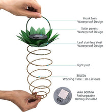 Load image into Gallery viewer, 30 LEDs Outdoor Iron Pineapple String Solar Lantern Telescopic Chandelier Modern Porch Light, 30 LEDs
