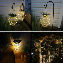 Load image into Gallery viewer, 30 LEDs Outdoor Iron Pineapple String Solar Lantern Telescopic Chandelier Modern Porch Light, 30 LEDs