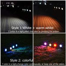 Load image into Gallery viewer, 9 LEDs Solar Power Garden Lights LED Outdoor Garden Adjustable IP65 Waterproof Light, Colorful Changing, Warm White + White Light