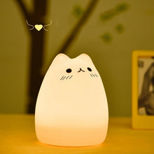 Load image into Gallery viewer, USB Charging Novelty Night Lights Cute Children Night Lamp Distant Control Touch Sensor Light Home Decor Lighting, Popular Cat ?, Pouting Cat, Lucky Cat