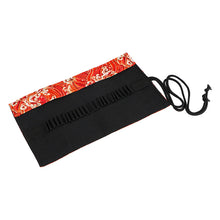 Load image into Gallery viewer, Golden Red Sea Wave Printing Roller Pencil Case Large Capacity Pencilcase Canvas Big Pen Bag