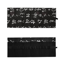 Load image into Gallery viewer, Calligraphy Cute Canvas Roll School Pencil Case Pencilcase Student Pen Bag Stationery Pouch Supplies