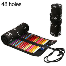Load image into Gallery viewer, Calligraphy Cute Canvas Roll School Pencil Case Pencilcase Student Pen Bag Stationery Pouch Supplies
