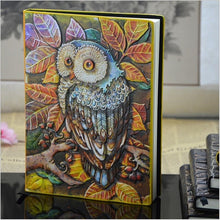 Load image into Gallery viewer, 01663 Vintage Thick Handmade Leather Carving Owl Sketchbook Journal Cute Notebook