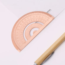 Load image into Gallery viewer, Protractor Ruler Drawing Measurement Math Tool Students Stationery Metal Angle Ruler, Metal Angle Ruler