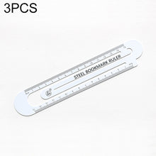 Load image into Gallery viewer, 3 PCS Metal Steel Ruler Bookmark Drawing Supplies, 15CM Black, 15CM White, 12CM White, 12CM Black