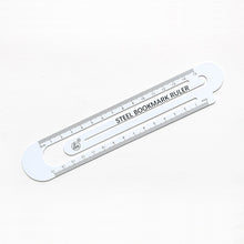 Load image into Gallery viewer, 3 PCS Metal Steel Ruler Bookmark Drawing Supplies, 15CM Black, 15CM White, 12CM White, 12CM Black