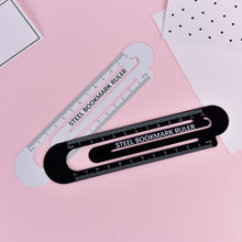Load image into Gallery viewer, 3 PCS Metal Steel Ruler Bookmark Drawing Supplies, 15CM Black, 15CM White, 12CM White, 12CM Black
