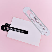 Load image into Gallery viewer, 3 PCS Metal Steel Ruler Bookmark Drawing Supplies, 15CM Black, 15CM White, 12CM White, 12CM Black