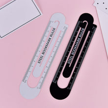 Load image into Gallery viewer, 3 PCS Metal Steel Ruler Bookmark Drawing Supplies, 15CM Black, 15CM White, 12CM White, 12CM Black