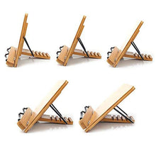 Load image into Gallery viewer, Wood Tablet Bookends Bracket Cookbook Textbooks Document Bamboo Foldable Reading Rest Book Stand, Light Board Small, Light Board Medium, Light Board Large, Hollow Small, Hollow Medium, Hollow Large