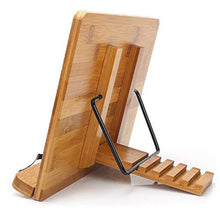 Load image into Gallery viewer, Wood Tablet Bookends Bracket Cookbook Textbooks Document Bamboo Foldable Reading Rest Book Stand, Light Board Small, Light Board Medium, Light Board Large, Hollow Small, Hollow Medium, Hollow Large