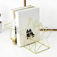 Load image into Gallery viewer, Gold S Shape Electroplated Bookend Desk Organizer Desktop Office Home Bookends Book Holder Book Stand Creative Bookshelf, S Shape Bookend