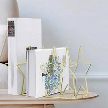 Load image into Gallery viewer, Gold S Shape Electroplated Bookend Desk Organizer Desktop Office Home Bookends Book Holder Book Stand Creative Bookshelf, S Shape Bookend