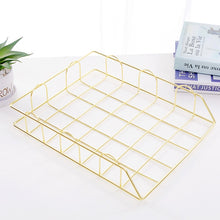 Load image into Gallery viewer, Folding Wrought Iron Letter Magazine Newspaper Holder Storage Rack File Tray Office Desk Organizer Supplies