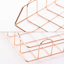 Load image into Gallery viewer, Folding Wrought Iron Letter Magazine Newspaper Holder Storage Rack File Tray Office Desk Organizer Supplies