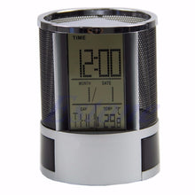 Load image into Gallery viewer, Desk Mesh Pen Pencil Holder Perpetual Calendar Office Supplies Multifunctional Digital LED Pens Storage Box