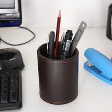 Load image into Gallery viewer, Faux Leather Leather Penholder Desk Supplies Organizer