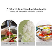 Load image into Gallery viewer, Stainless Steel Foldingf Filter Kitchen Tools Drainage Household Retractable Vegetable Fruit Basket, 24x34x11cm, 18x27x11cm