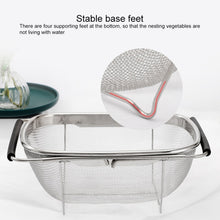 Load image into Gallery viewer, Stainless Steel Foldingf Filter Kitchen Tools Drainage Household Retractable Vegetable Fruit Basket, 24x34x11cm, 18x27x11cm