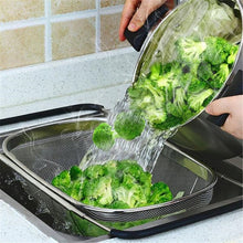 Load image into Gallery viewer, Stainless Steel Foldingf Filter Kitchen Tools Drainage Household Retractable Vegetable Fruit Basket, 24x34x11cm, 18x27x11cm