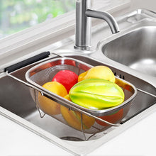 Load image into Gallery viewer, Stainless Steel Foldingf Filter Kitchen Tools Drainage Household Retractable Vegetable Fruit Basket, 24x34x11cm, 18x27x11cm