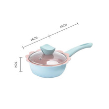 Load image into Gallery viewer, Baby Complementary Food Pot Cooking Milk Pan Maifan Stone Non Stick Household Multifunction Small Pot, Blue Frying Pan, Pink Frying Pan, Blue Milk Pan With Lid, Pink Milk Pan With Lid