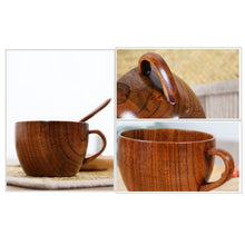 Load image into Gallery viewer, Mini Retro Handmade Wooden Coffee Tea Juice Water Cup Breakfast Beer Milk Drinkware with Handle, Milk Drinkware with Handle